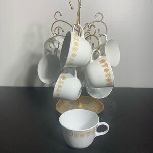 Vintage Butterfly Gold Corelle Mugs set of 8 mugs only